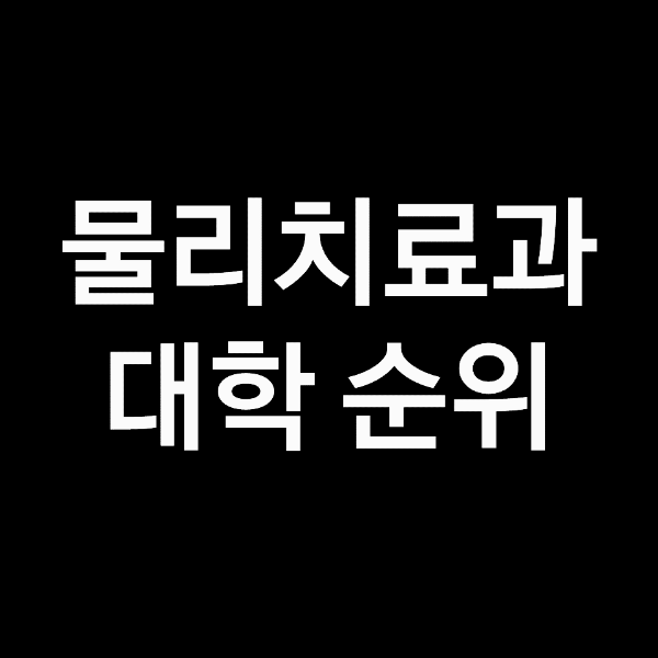 물리치료학과가 있는 대학, 물리치료학과 대학 순위 (2024년)
