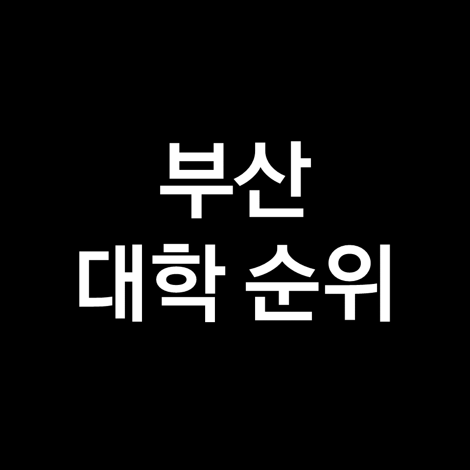 부산 대학 순위 (부산에 있는 대학교, 4년제, 2023, 2024)