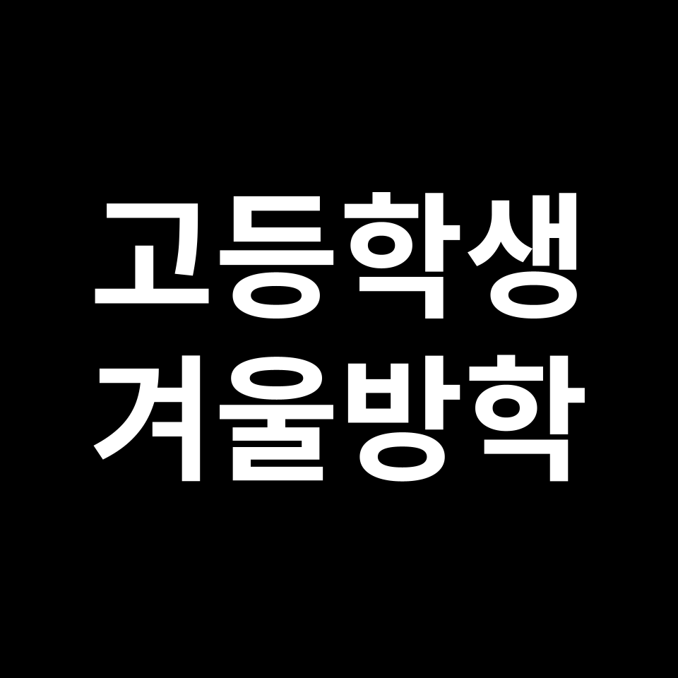 고등학교 겨울방학 기간