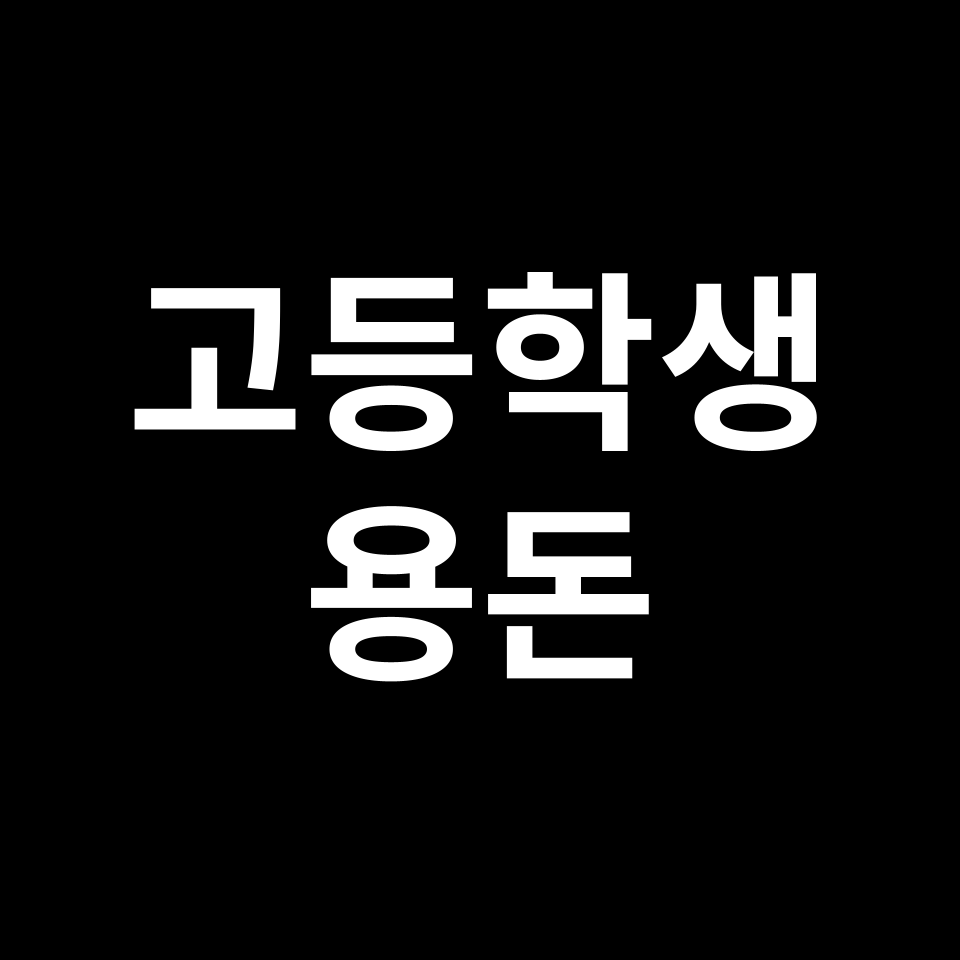 고등학생 용돈 평균